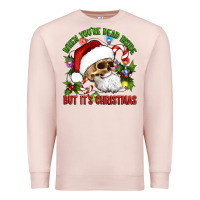 Pale Pink When You're Dead Inside But It's Christmas Hippie Skeleton Santa Premium Sweatshirt - Artiststas