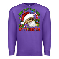 Purple When You're Dead Inside But It's Christmas Hippie Skeleton Santa Premium Sweatshirt - Artiststas