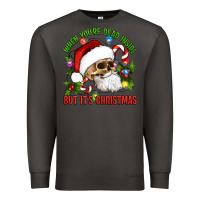 Smoke When You're Dead Inside But It's Christmas Hippie Skeleton Santa Premium Sweatshirt - Artiststas