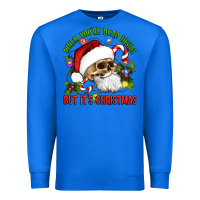 When You're Dead Inside But It's Christmas Hippie Skeleton Santa Premium Sweatshirt | Teevron