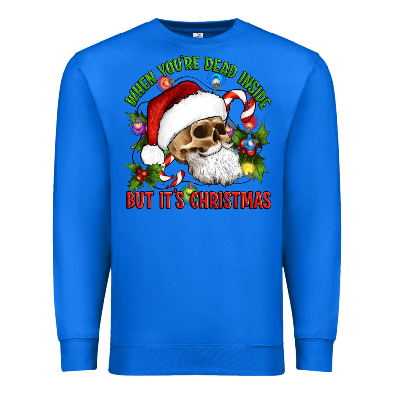 When You're Dead Inside But It's Christmas Hippie Skeleton Santa Premium Sweatshirt by Artiststas | Teevron