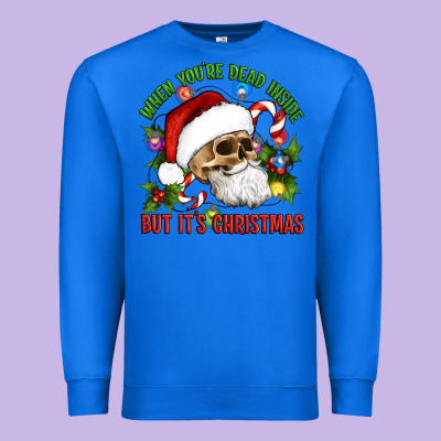 When You're Dead Inside But It's Christmas Hippie Skeleton Santa Premium Sweatshirt Designed By Artiststas