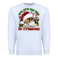 White When You're Dead Inside But It's Christmas Hippie Skeleton Santa Premium Sweatshirt - Artiststas