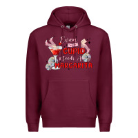 Burgundy even cupid need a margarita Premium Hoodie - MaliasSmallBusiness