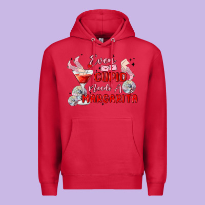 Even Cupid Need A Margarita Premium Hoodie Designed By Maliassmallbusiness