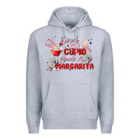 Heather Grey even cupid need a margarita Premium Hoodie - MaliasSmallBusiness