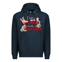 Navy even cupid need a margarita Premium Hoodie - MaliasSmallBusiness