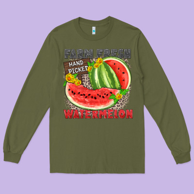 Farm Fresh Watermelon Long Sleeve Tee Designed By Zillion Design Studio