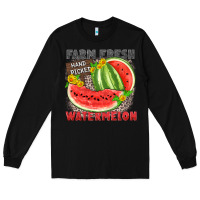 Black farm fresh watermelon Long Sleeve Tee - Zillion Design Studio