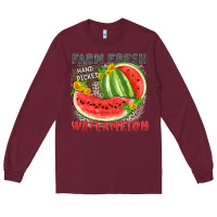 Burgundy farm fresh watermelon Long Sleeve Tee - Zillion Design Studio