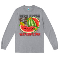 Heather Grey farm fresh watermelon Long Sleeve Tee - Zillion Design Studio