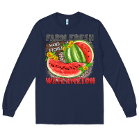 Navy farm fresh watermelon Long Sleeve Tee - Zillion Design Studio