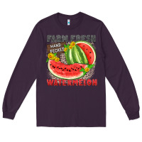 Plum farm fresh watermelon Long Sleeve Tee - Zillion Design Studio