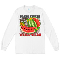 White farm fresh watermelon Long Sleeve Tee - Zillion Design Studio