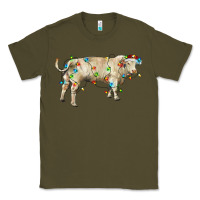 Army Green Charolais bull with christmas lights Classic Tee - RanaPortraitStore