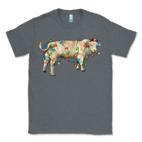 Charcoal Heather Charolais bull with christmas lights Classic Tee - RanaPortraitStore