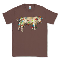 Chestnut Charolais bull with christmas lights Classic Tee - RanaPortraitStore