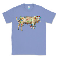 Colony Blue Charolais bull with christmas lights Classic Tee - RanaPortraitStore
