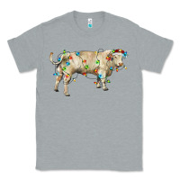 Heather Grey Charolais bull with christmas lights Classic Tee - RanaPortraitStore
