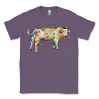 Lavender Charolais bull with christmas lights Classic Tee - RanaPortraitStore
