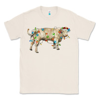 Natural Charolais bull with christmas lights Classic Tee - RanaPortraitStore
