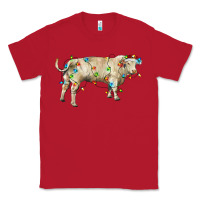 Red Charolais bull with christmas lights Classic Tee - RanaPortraitStore