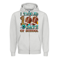 Dove Grey i tackled 100 days of school american football Zipper Hoodie - Zillion Design Studio
