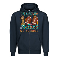Navy i tackled 100 days of school american football Zipper Hoodie - Zillion Design Studio