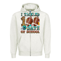 Oatmeal Heather i tackled 100 days of school american football Zipper Hoodie - Zillion Design Studio