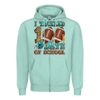 Seafoam i tackled 100 days of school american football Zipper Hoodie - Zillion Design Studio