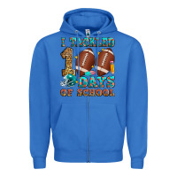 True Royal i tackled 100 days of school american football Zipper Hoodie - Zillion Design Studio