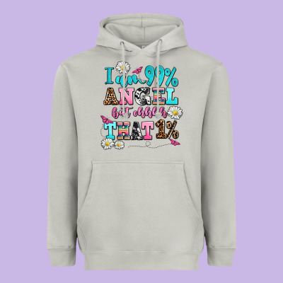 I Am  99 Angel But Ohh That Heavyweight Hoodie Designed By Adodesignshop