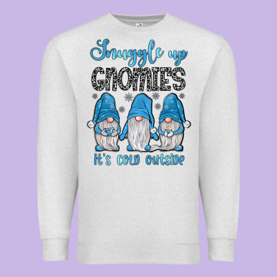 Snuggle Up Gnomies It's Cold Outside Premium Sweatshirt Designed By Jahusdesignshop