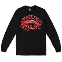 Black Feeling Loved Valentine's Day Long Sleeve Tee - RanaPortraitStore