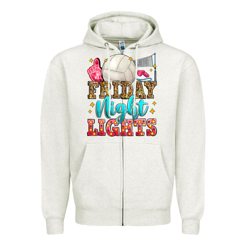 Friday Night Lights Volleyball Zipper Hoodie by Zillion Design Studio | Teevron