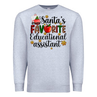 Heather Grey santa's favorite educational assistant Premium Sweatshirt - AdoDesignShop