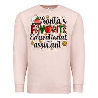 Pale Pink santa's favorite educational assistant Premium Sweatshirt - AdoDesignShop