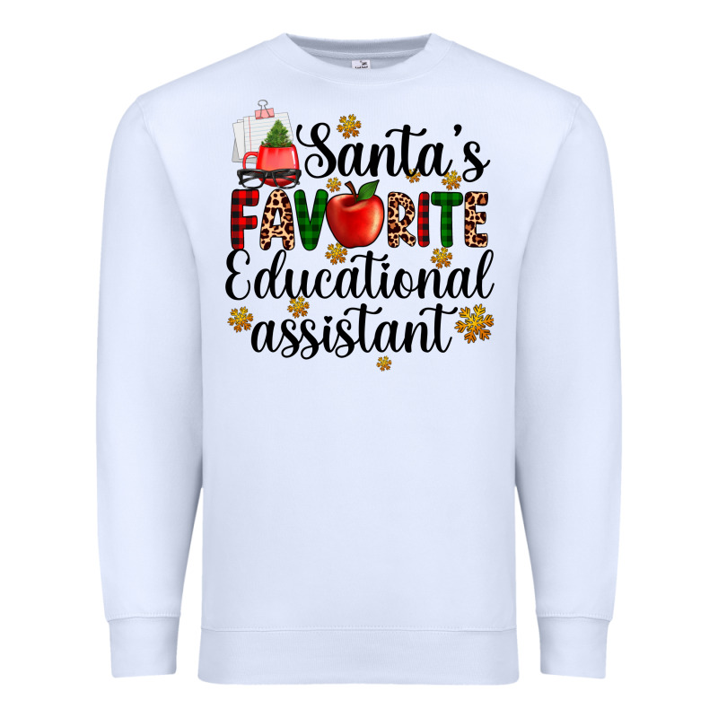 Santa's Favorite Educational Assistant Premium Sweatshirt by AdoDesignShop | Teevron