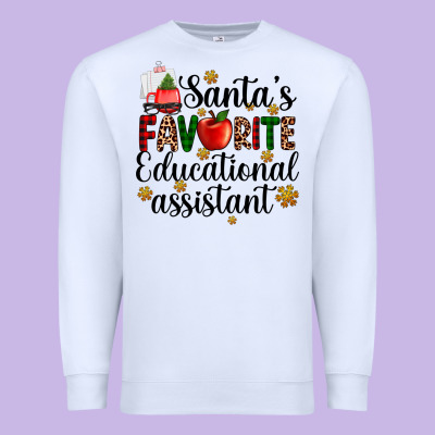Santa's Favorite Educational Assistant Premium Sweatshirt Designed By Adodesignshop