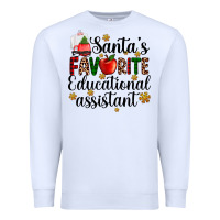 White santa's favorite educational assistant Premium Sweatshirt - AdoDesignShop