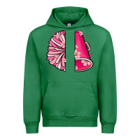 Emerald custom name cheerleader with megaphone Urban Hoodie - MaliasSmallBusiness
