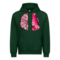 Forest Green custom name cheerleader with megaphone Urban Hoodie - MaliasSmallBusiness