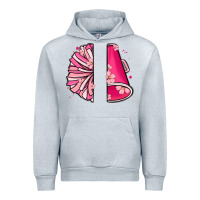 Heather Grey custom name cheerleader with megaphone Urban Hoodie - MaliasSmallBusiness