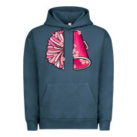 Pigment Midnight Navy custom name cheerleader with megaphone Urban Hoodie - MaliasSmallBusiness