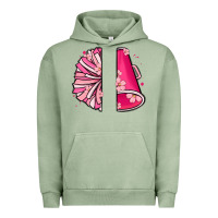 Pigment Oil Green custom name cheerleader with megaphone Urban Hoodie - MaliasSmallBusiness