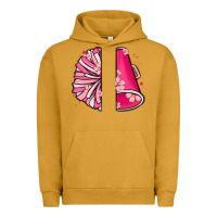 Pigment Peanut Butter custom name cheerleader with megaphone Urban Hoodie - MaliasSmallBusiness