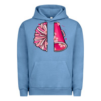 Pigment Pebble Blue custom name cheerleader with megaphone Urban Hoodie - MaliasSmallBusiness