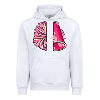 White custom name cheerleader with megaphone Urban Hoodie - MaliasSmallBusiness