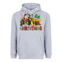 Heather Grey i dig Christmas bulldozer santa Heavyweight Hoodie - JahusDesignShop