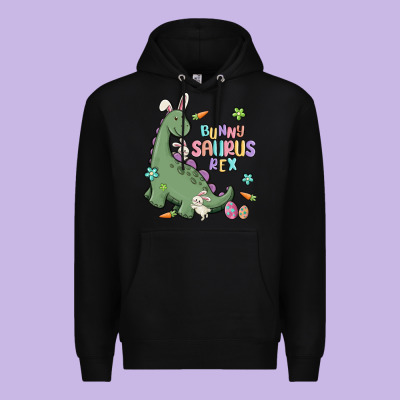 Bunny Saurus Rex Premium Hoodie Designed By Maliassmallbusiness